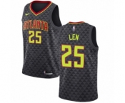 Men's Nike Atlanta Hawks #25 Alex Len Authentic Black NBA Jersey - Icon Edition