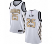Men's Nike Atlanta Hawks #25 Alex Len Authentic White NBA Jersey - City Edition