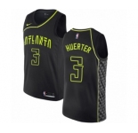 Men's Nike Atlanta Hawks #3 Kevin Huerter Authentic Black NBA Jersey - City Edition