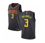 Men's Nike Atlanta Hawks #3 Marco Belinelli Swingman Black Road NBA Jersey - Icon Edition