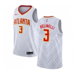 Men's Nike Atlanta Hawks #3 Marco Belinelli Swingman White NBA Jersey - Association Edition