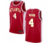 Men's Nike Atlanta Hawks #4 Spud Webb Authentic Red NBA Jersey Statement Edition