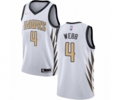 Men's Nike Atlanta Hawks #4 Spud Webb Authentic White NBA Jersey - City Edition