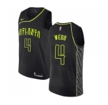 Men's Nike Atlanta Hawks #4 Spud Webb Swingman Black NBA Jersey - City Edition
