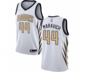 Men's Nike Atlanta Hawks #44 Pete Maravich Authentic White NBA Jersey - City Edition