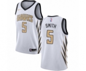 Men's Nike Atlanta Hawks #5 Josh Smith Authentic White NBA Jersey - City Edition