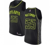 Men's Nike Atlanta Hawks #55 Dikembe Mutombo Swingman Black NBA Jersey - City Edition