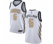 Men's Nike Atlanta Hawks #6 Omari Spellman Authentic White NBA Jersey - City Edition