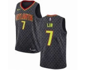 Men's Nike Atlanta Hawks #7 Jeremy Lin Authentic Black NBA Jersey - Icon Edition