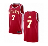 Men's Nike Atlanta Hawks #7 Jeremy Lin Authentic Red NBA Jersey Statement Edition