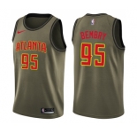 Men's Nike Atlanta Hawks #95 DeAndre' Bembry Swingman Green Salute to Service NBA Jersey