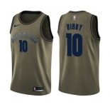 Youth Nike Memphis Grizzlies #10 Mike Bibby Swingman Green Salute to Service NBA Jersey