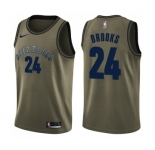 Youth Nike Memphis Grizzlies #24 Dillon Brooks Swingman Green Salute to Service NBA Jersey
