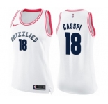 Women's Nike Memphis Grizzlies #18 Omri Casspi Swingman White Pink Fashion NBA Jersey