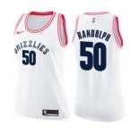 Women's Nike Memphis Grizzlies #50 Zach Randolph Swingman White Pink Fashion NBA Jersey