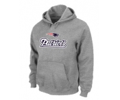 New England Patriots Authentic Logo Pullover Hoodie Grey