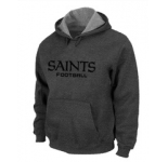 New Orleans Sains Authentic font Pullover Hoodie D.Grey