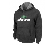 New York Jets Authentic Logo Pullover Hoodie D.Grey