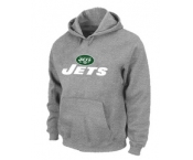 New York Jets Authentic Logo Pullover Hoodie Grey