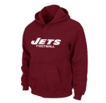 New York Jets Authentic font Pullover Hoodie Red