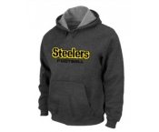 Pittsburgh Steelers Authentic font Pullover Hoodie D.Grey