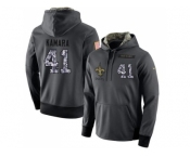 Men New Orleans Saints #41 Alvin Kamara Stitched Black Anthracite Salute to Service Player Performance Hoodie
