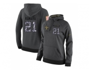 NFL Women's Nike New Orleans Saints #21 Alvin Kamara Stitched Black Anthracite Salute to Service Player Performance Hoodie