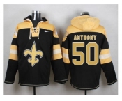 Nike New Orleans Saints #50 Stephone Anthony Black Player Pullover Hoodie