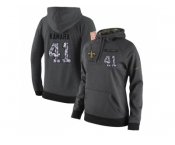 Women Nike New Orleans Saints #41 Alvin Kamara Stitched Black Anthracite Salute to Service Player Performance Hoodie