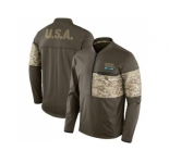 Men Carolina Panthers Nike Olive Salute to Service Sideline Hybrid Half-Zip Pullover Jacket