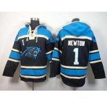 nike nfl jerseys carolina panthers #1 newton blue-black[pullover hooded sweatshirt]
