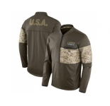 Men Detroit Lions Nike Olive Salute to Service Sideline Hybrid Half-Zip Pullover Jacket