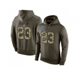 NFL Men's Nike Detroit Lions #23 Darius Slay JR Stitched Green Olive Salute To Service KO Performance Hoodie