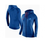 Women Nike Detroit Lions Full-Zip Performance Hoodie Blue