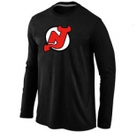 NHL New Jersey Devils Big & Tall Logo Black Long Sleeve T-Shirt