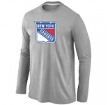 NHL New York Rangers Big & Tall Logo Grey Long Sleeve T-Shirt