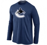 NHL Vancouver Canucks Orange Big & Tall Logo D.BLUE Long Sleeve T-Shirt