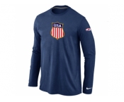Nike Team USA Hockey Winter Olympics KO Collection Locker Room Long Sleeve T-Shirt D.Blue