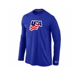 ike USA Graphic Legend Performance Collection Locker Room Long Sleeve T-Shirt Blue