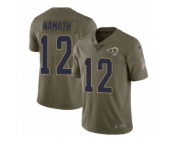 Men Nike Los Angeles Rams #12 Joe Namath Limited Olive 2017 Salute to Service NFL Jersey