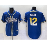 Men's Los Angeles Rams #12 Puka Nacua Royal Cool Base Stitched Baseball Jersey
