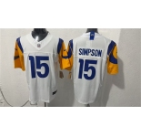 Men's Los Angeles Rams #15 Ty Simpson White 2026 Draft F.U.S.E. Vapor Limited Football Stitched Jersey