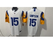 Men's Los Angeles Rams #15 Ty Simpson White 2026 Draft F.U.S.E. Vapor Limited Football Stitched Jersey