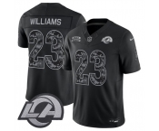 Men's Los Angeles Rams #23 Kyren Williams Black 2026 F.U.S.E. Salute to Service Limited Football Stitched Jersey