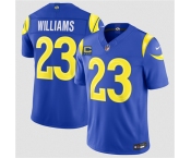 Men's Los Angeles Rams #23 Kyren Williams Royal 2026 F.U.S.E. 4-Star C Patch Vapor Limited Football Stitched Jersey