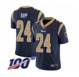 Men's Los Angeles Rams #24 Taylor Rapp Navy Blue Team Color Vapor Untouchable Limited Player 100th Season Football Jersey