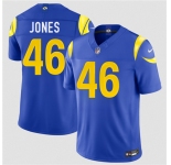 Men's Los Angeles Rams #46 Rohan Jones Royal 2026 Draft F.U.S.E. Vapor Limited Football Stitched Jersey