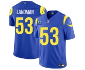 Men's Los Angeles Rams #53 Nate Landman Royal 2026 F.U.S.E. 2-Star C Patch Vapor Limited Football Stitched Jersey