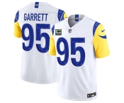 Men's Los Angeles Rams #95 Myles Garrett White 2026 F.U.S.E. 4-Star C Patch Vapor Limited Football Stitched Jersey