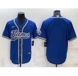 Men's Los Angeles Rams Blank Blue Stitched MLB Cool Base Nike Baseball Jersey